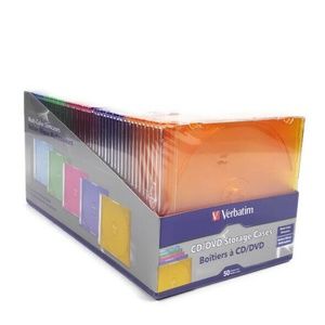 Verbatim 94178 CD/DVD Color Slim Cases 50 Pack